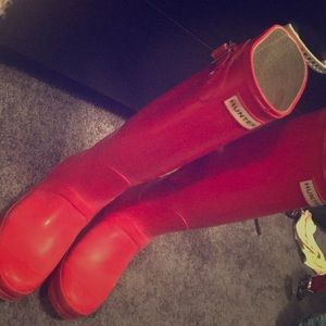 Hunter boots red